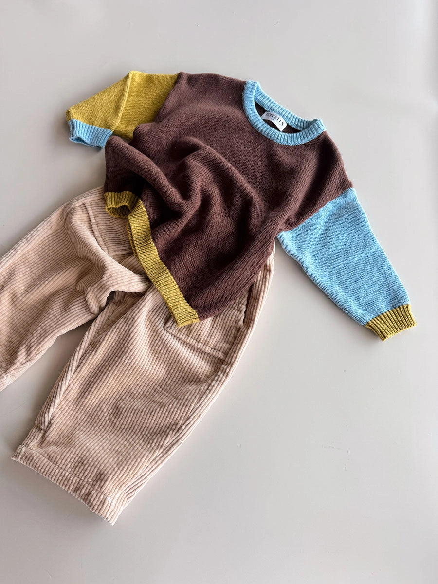 FRECKLES THE LABEL COTTON JUMPER | BROWN/BLUE/GREEN