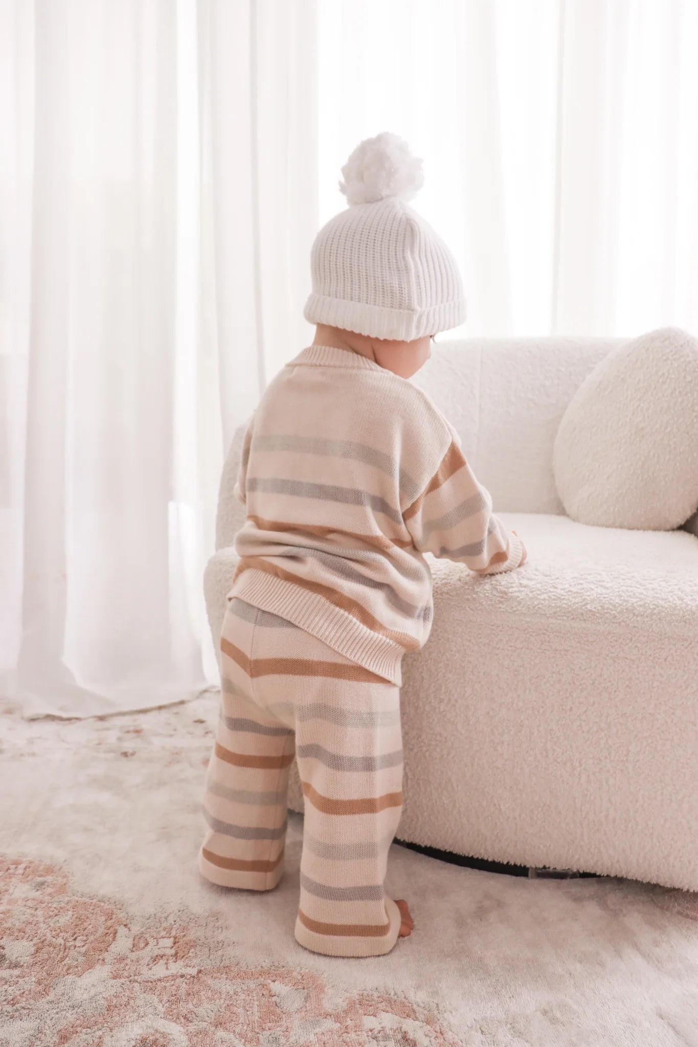 BLOSSOM AND PEAR KNIT SET | DUNE STRIPE
