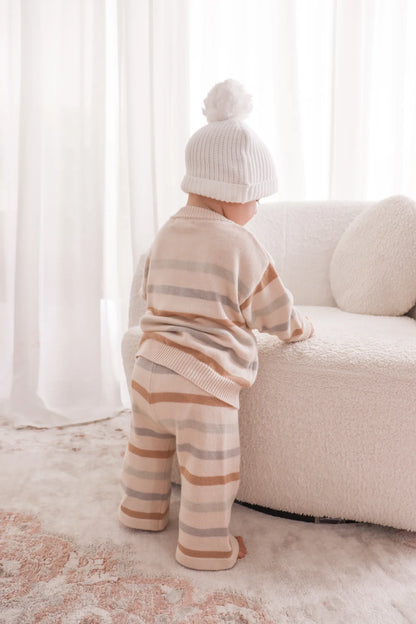 BLOSSOM AND PEAR KNIT SET | DUNE STRIPE