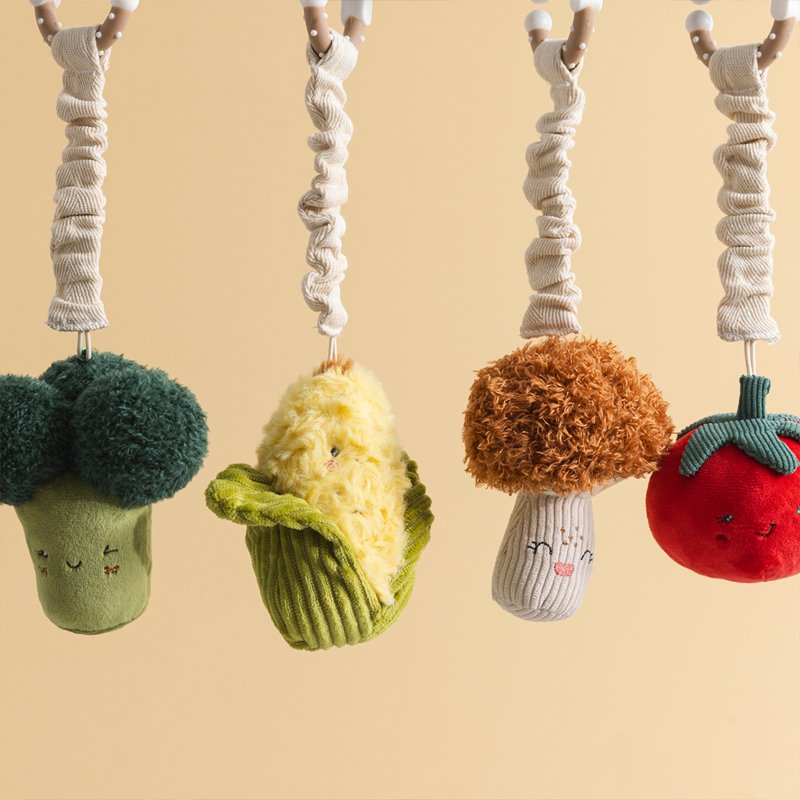 LIVING TEXTILES STROLLER TOYS 2 PACK | BROCCOLI AND TOMATO