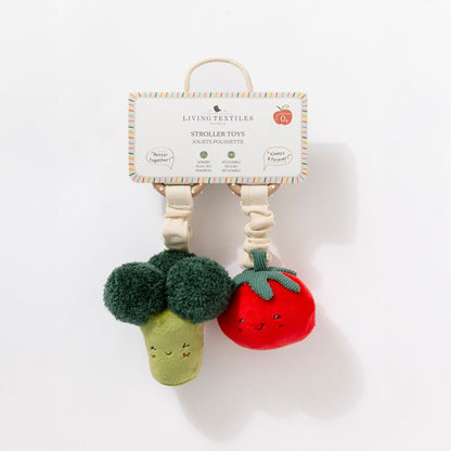 LIVING TEXTILES STROLLER TOYS 2 PACK | BROCCOLI AND TOMATO