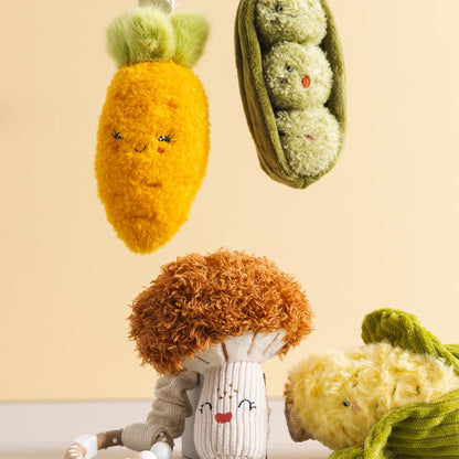 LIVING TEXTILES STROLLER TOYS 2 PACK | CARROT AND GREEN PEAS