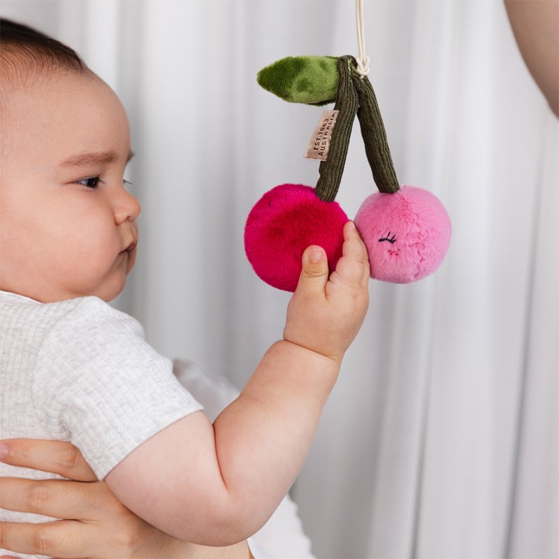 LIVING TEXTILES STROLLER TOYS 2 PACK | PINEAPPLE AND CHERRIES