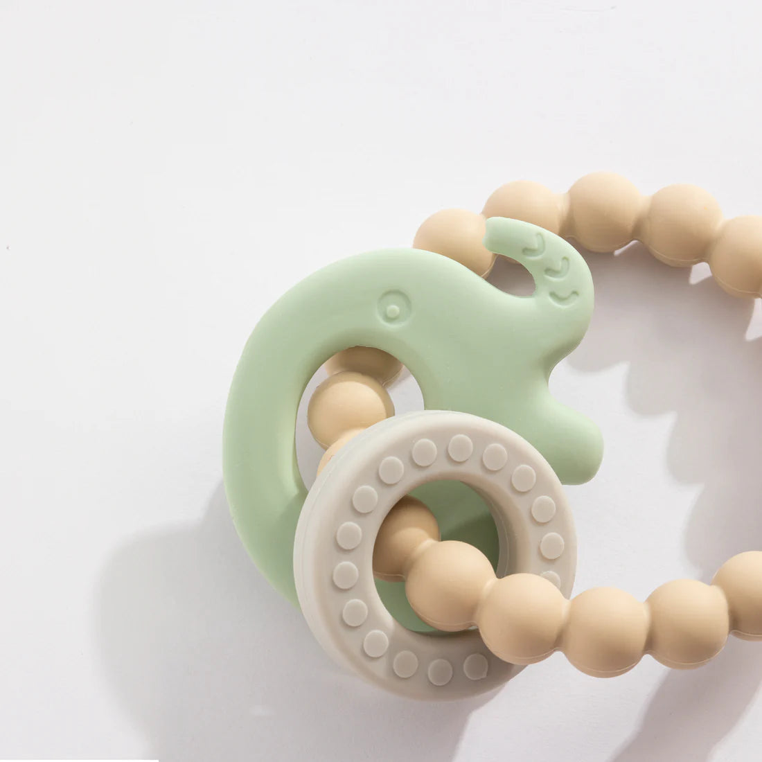 Playground Silicone Elephant Teether - Sage