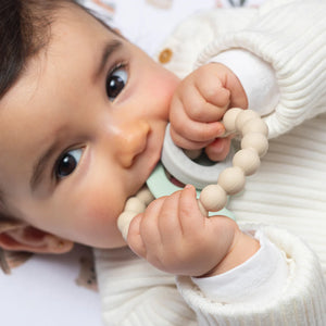 Playground Silicone Elephant Teether - Sage