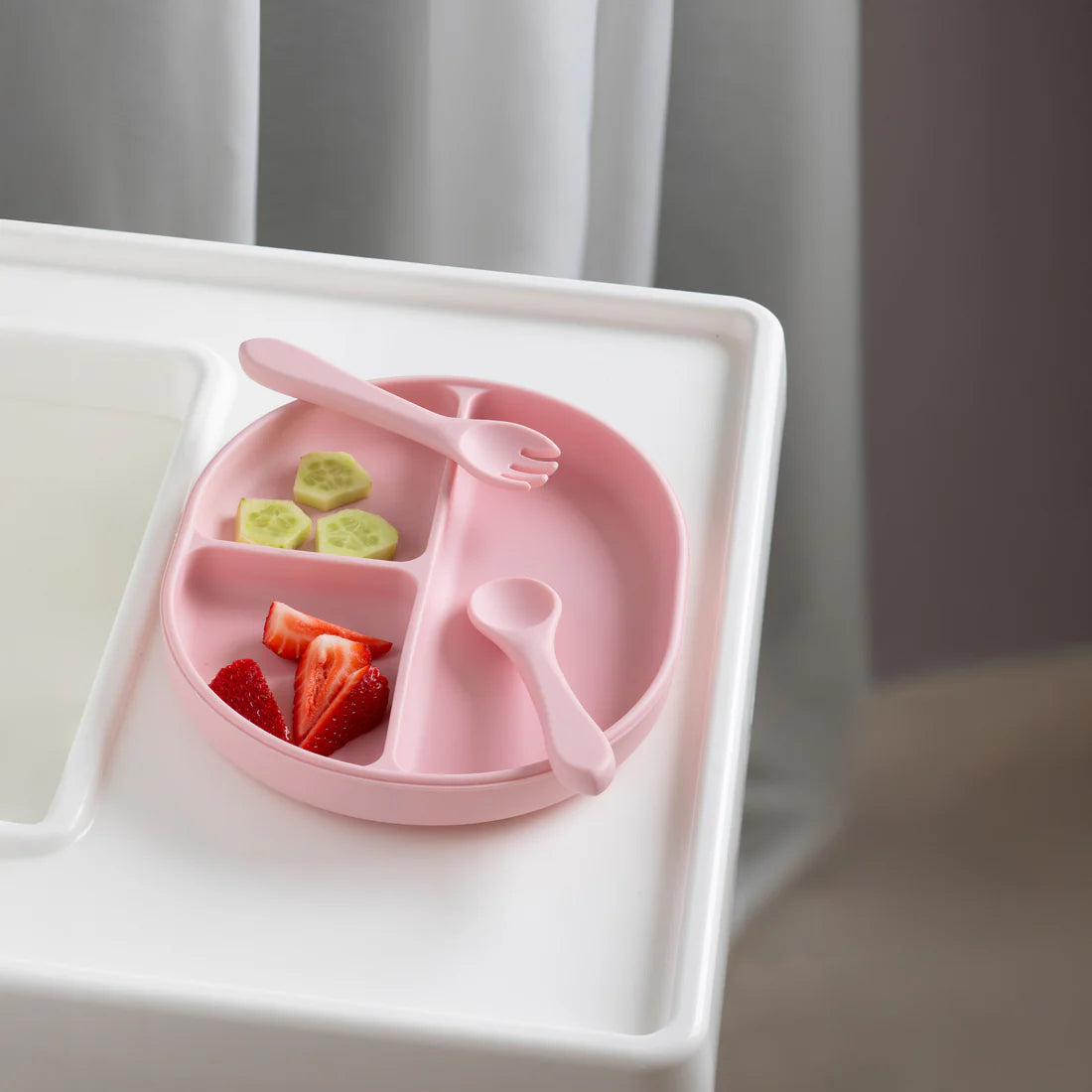 Playground Silicone Feeding Set - Light Pink - Angus & Dudley Collections