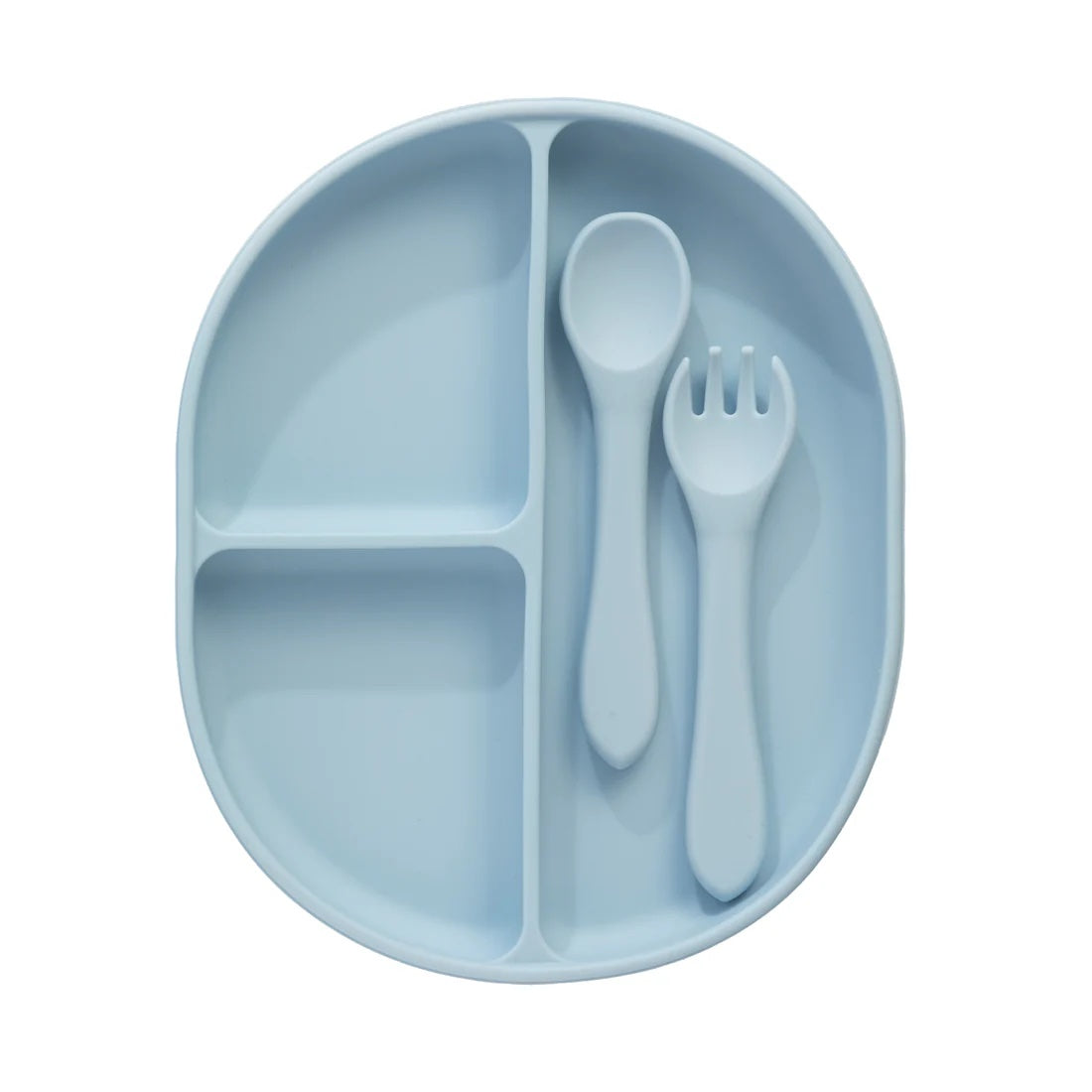 Playground Silicone Feeding Set - Dusty Blue
