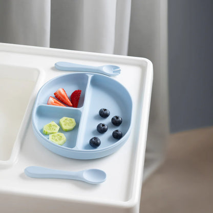 Playground Silicone Feeding Set - Dusty Blue