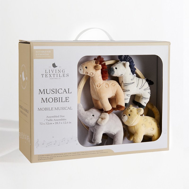 LIVING TEXTILES BABY NURSERY MUSICAL MOBILE | ROAM AND ROAR