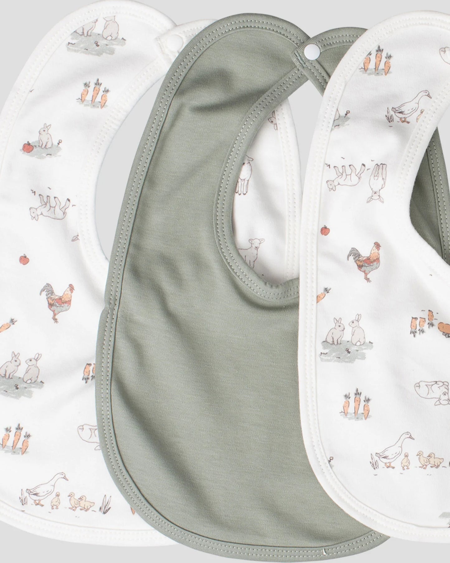 LITTLE LINEN BABY JERSEY BIB 5 PACK | FARMYARD LAMB