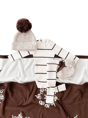 Ziggy Lou Knit Bodysuit - Cocoa Stripes