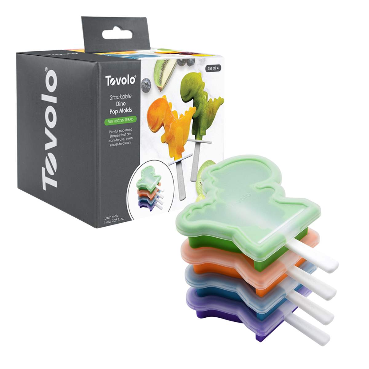 Tovolo Stackable Pop Moulds Set4 - Dinosaur