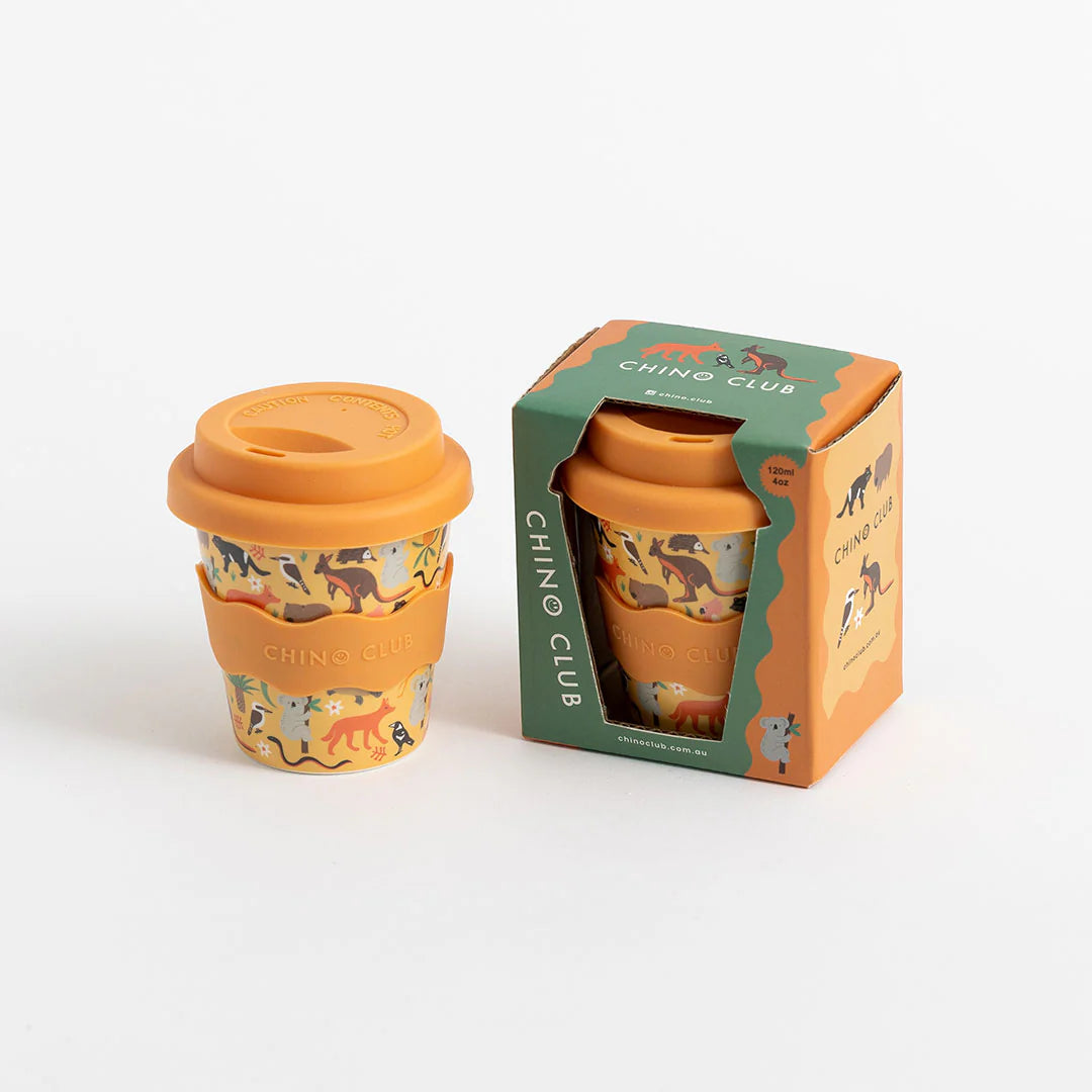 CHINO CLUB BABY CHINO CUP WITH LID | AUSSIE ANIMALS - Angus & Dudley Collections