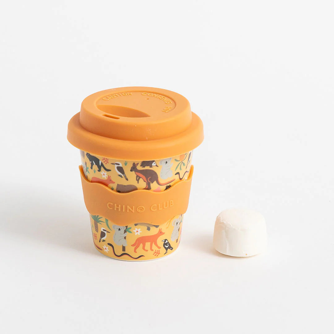 CHINO CLUB BABY CHINO CUP WITH LID | AUSSIE ANIMALS - Angus & Dudley Collections