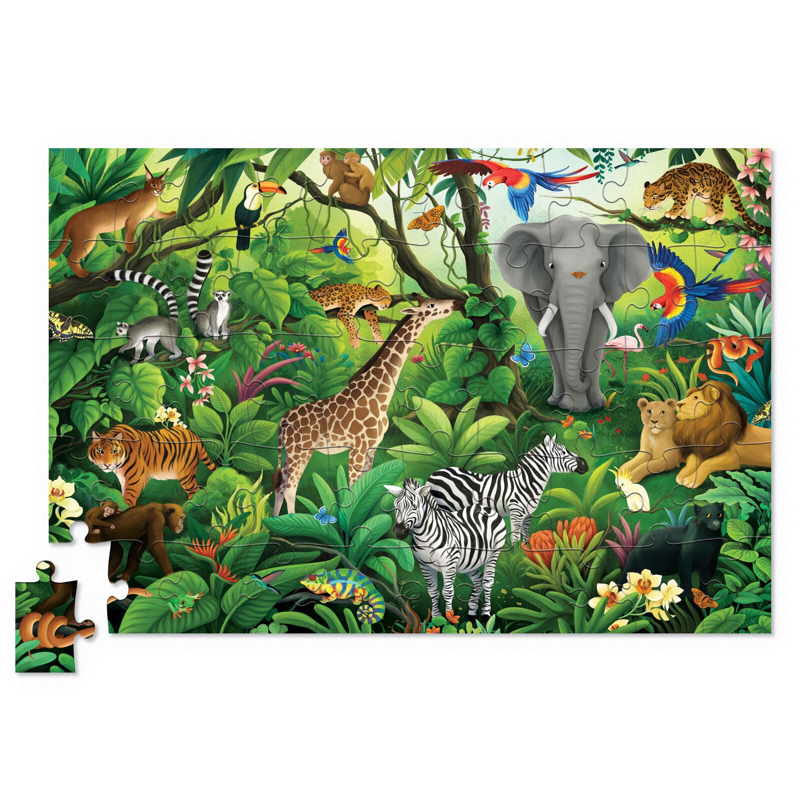 CROCODILE CREEK HOLOGRAPHIC PUZZLE 50 PIECE | JUNGLE PARADISE - Angus & Dudley Collections