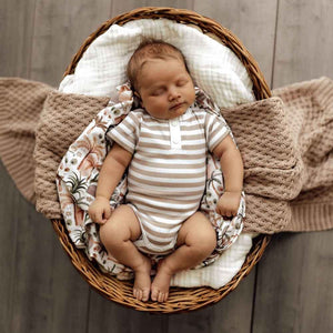 Snuggle Hunny Short Sleeve Bodysuit - Pebble Stripe