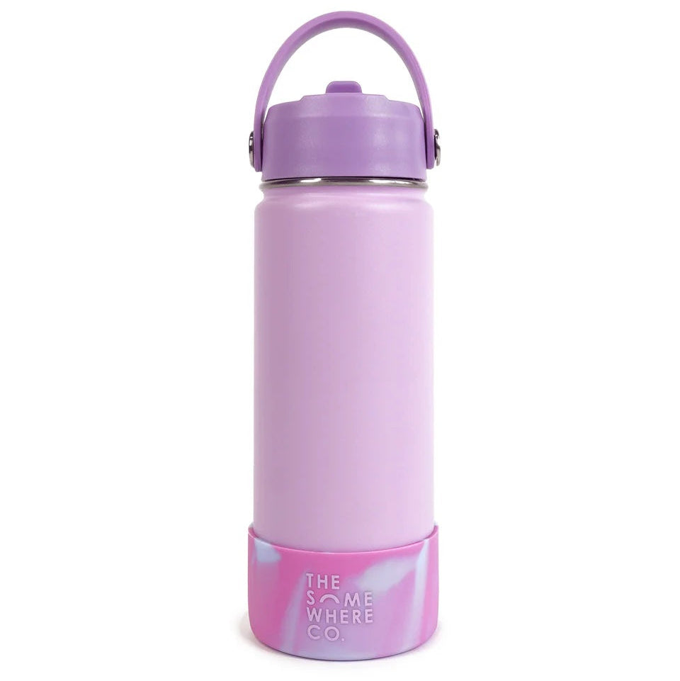 THE SOMEWHERE CO LAVENDER SWIRL WATER BOTTLE 500ML