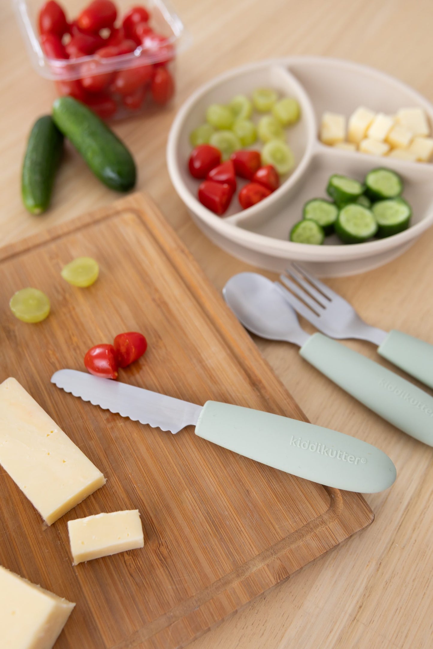 KiddiKutter Kids Cutlery Set | Sage