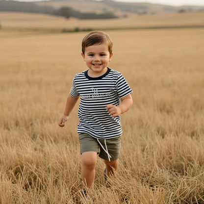 LOVE HENRY | HENRY RURAL CO TEE | NAVY WHITE STRIPE