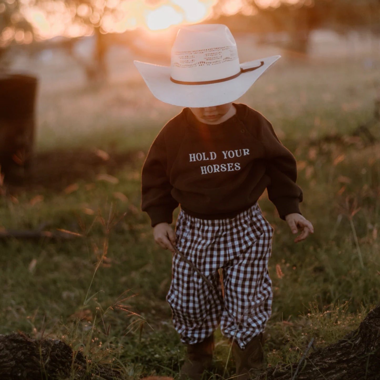 BLOSSOM AND PEAR SWEATER HOLD YOUR HORSES | ESPRESSO
