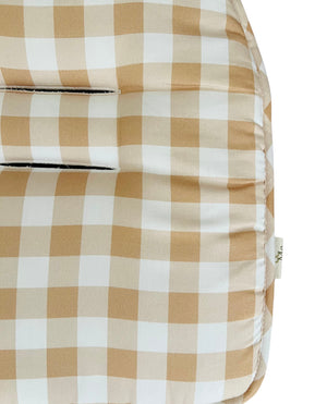 Mini and Me Reversible Pram Liner - Beige Gingham