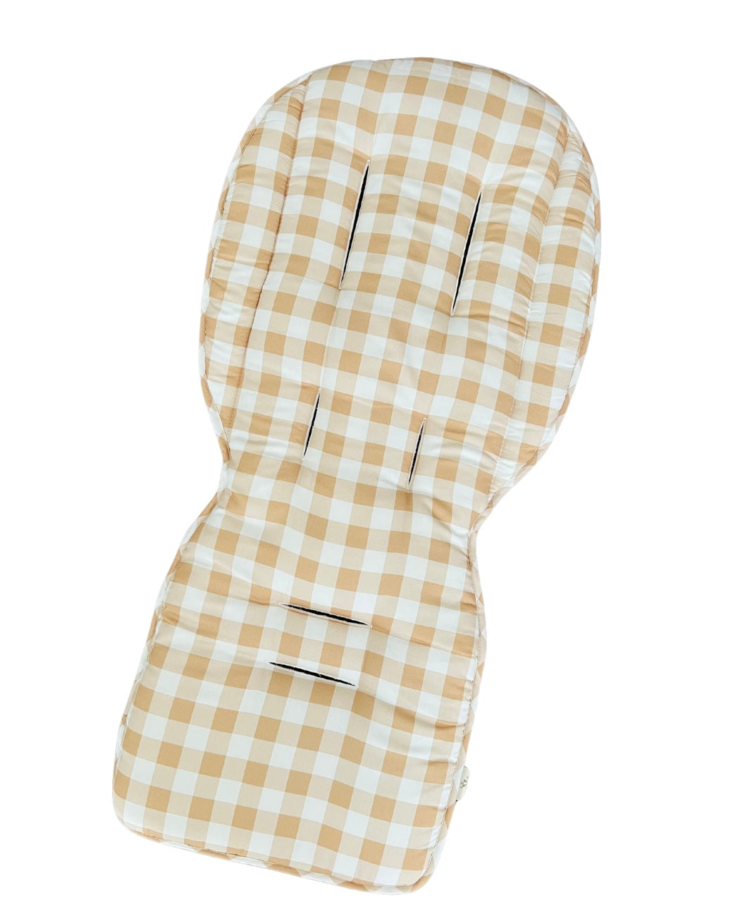 Mini and Me Reversible Pram Liner - Beige Gingham