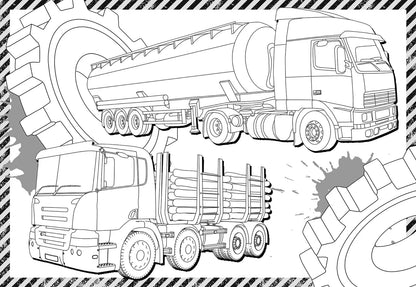 KIDS 1000 STICKER AND COLOUR BOOK | MIGHTY MACHINES