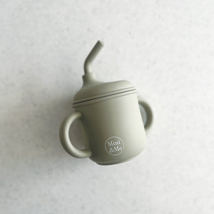 Mini and Me Transitional Straw Sippy Cup - Olive