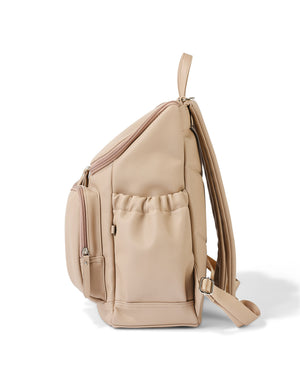 Oioi Dimple Faux Leather Nappy Backpack - Oat
