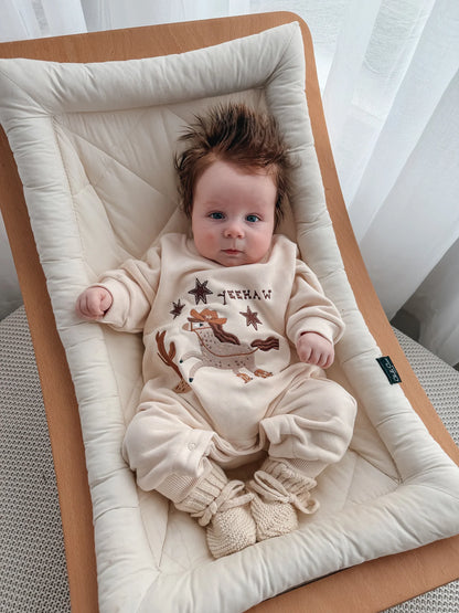 BLOSSOM AND PEAR FLEECY LOUNGE SUIT | YEEHAW SAND