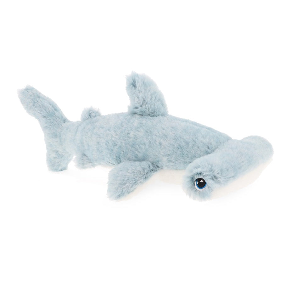 Plush shark toy on a white background