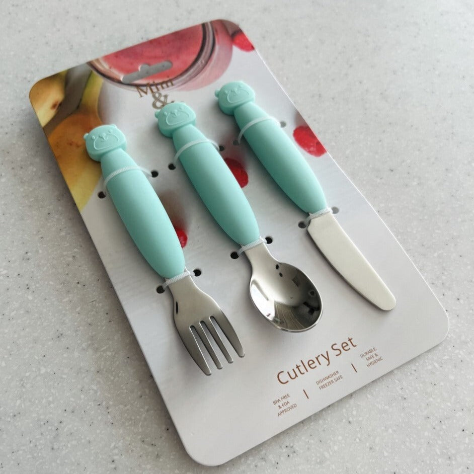 toddler metal cutlery set - angus and dudley