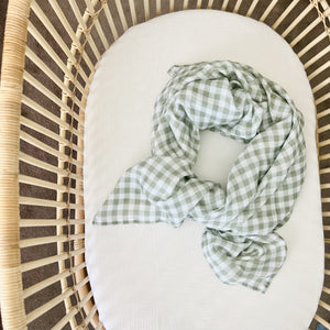 Mini and Me Bamboo Muslin Swaddle - Forest Gingham