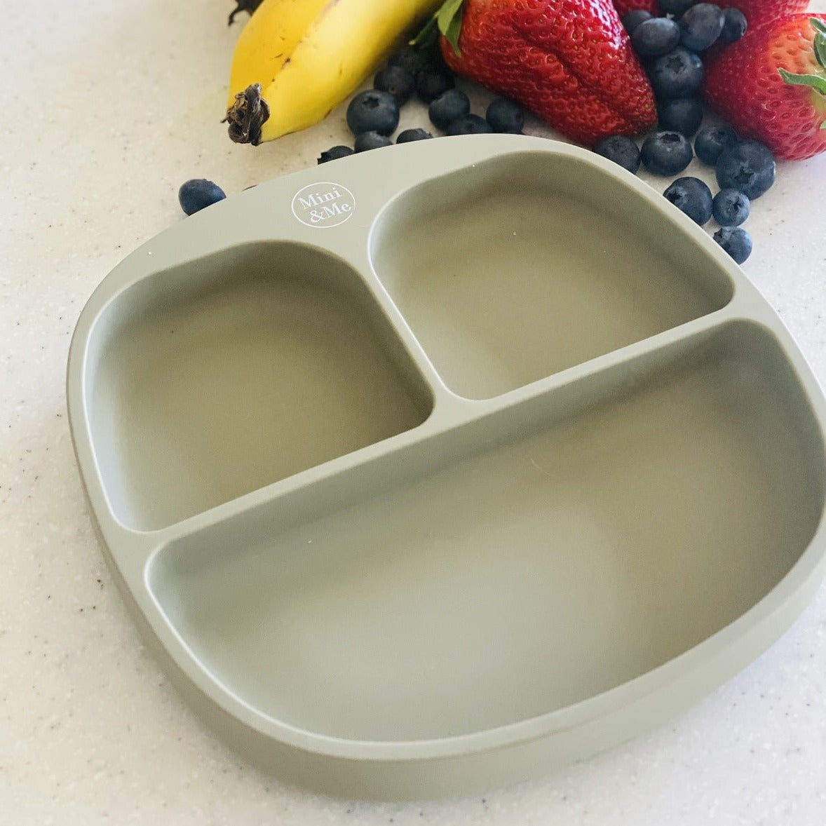 Mini and Me Divider Silicone Plate - Olive