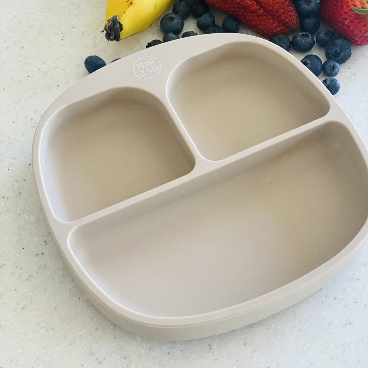 Mini and Me Divider Silicone Plate - Almond