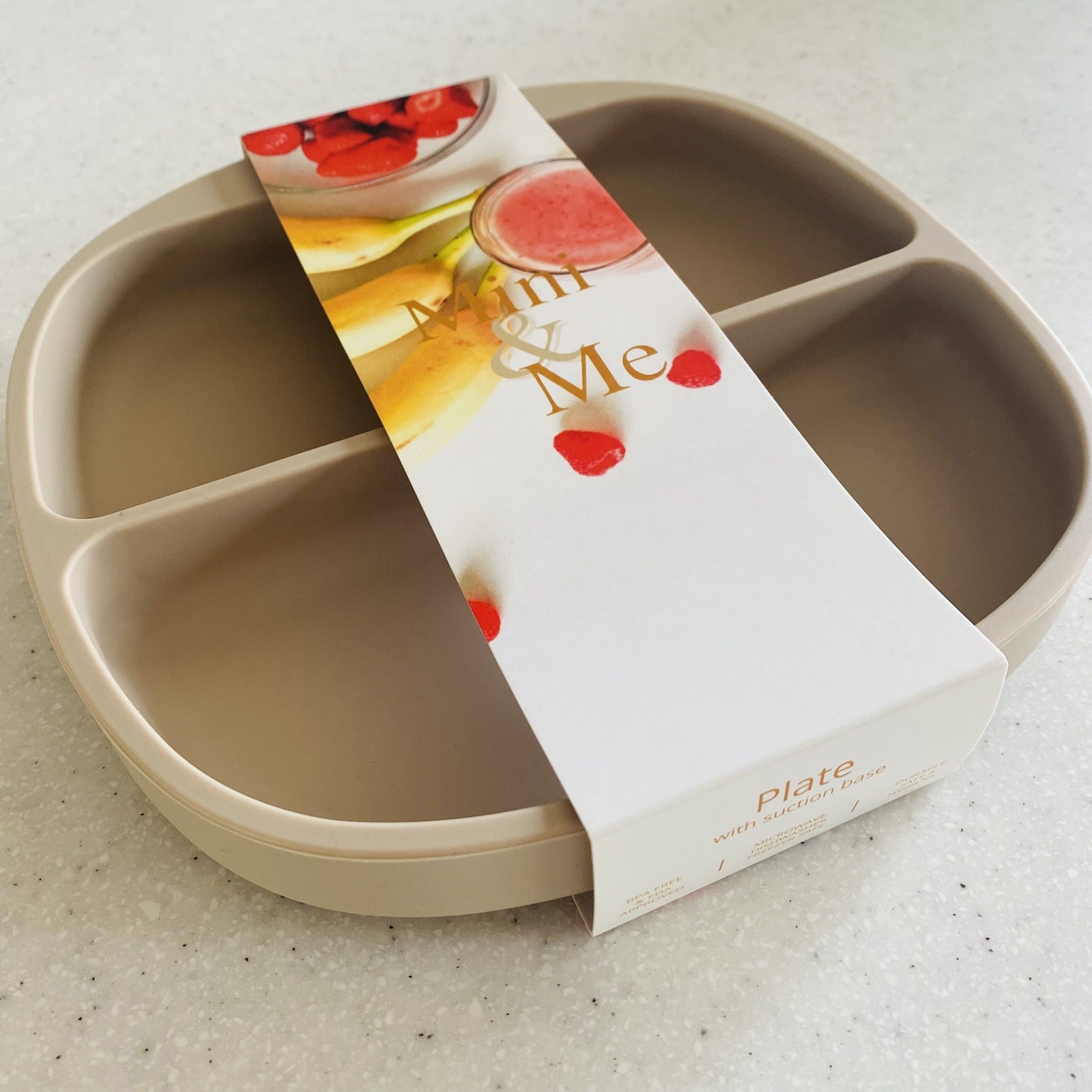 Mini and Me Divider Silicone Plate - Almond