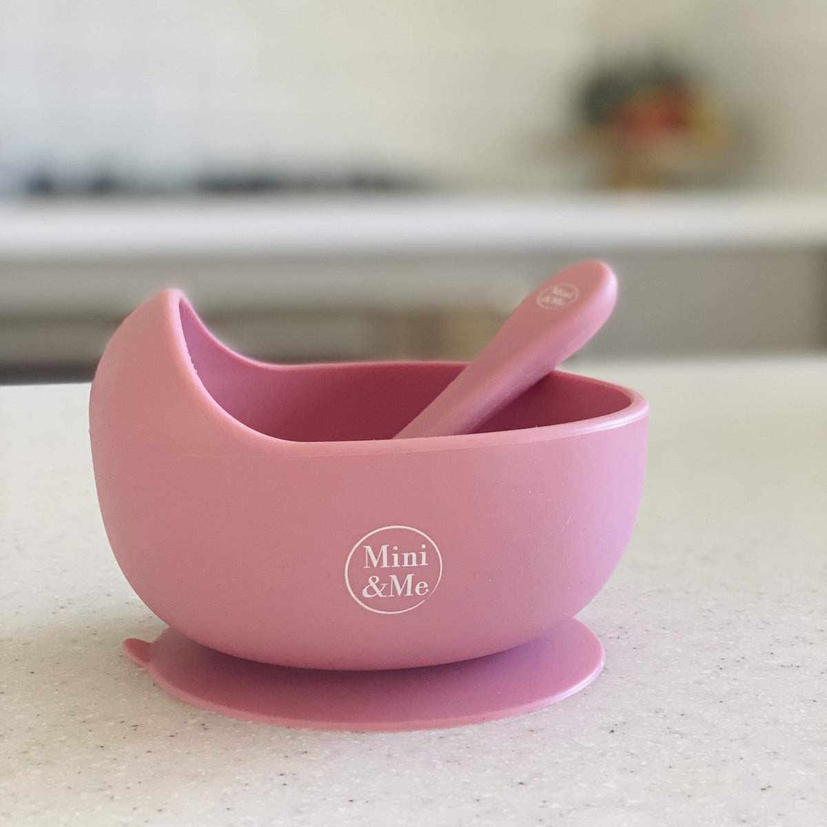 Mini and Me Wave Bowl and Spoon Set - Guava