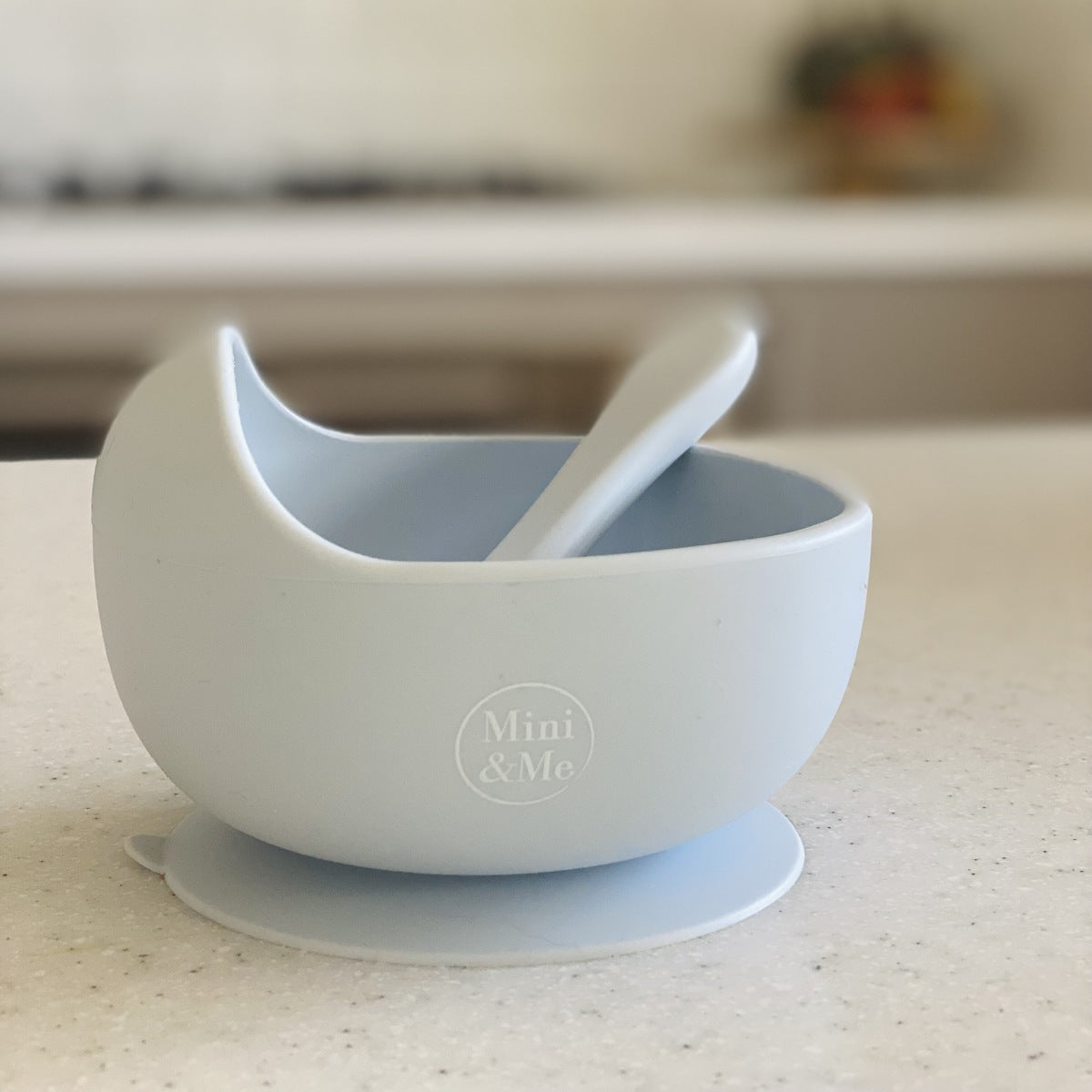 Mini and Me Wave Bowl and Spoon Set - Ice Blue