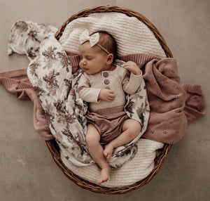 Mini and Me Heirloom Baby Blanket - Blush