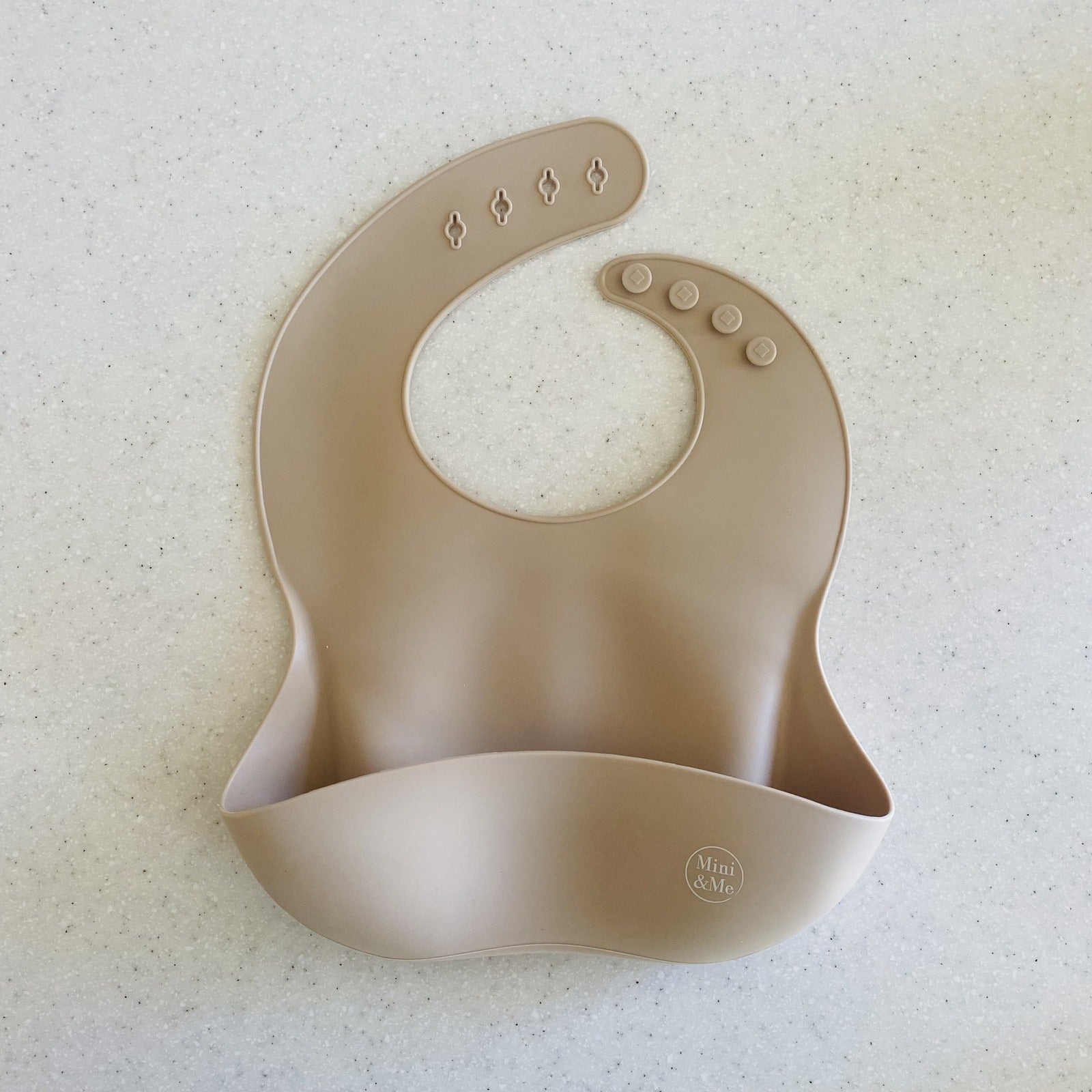 Mini and Me Silicone Bib - Almond