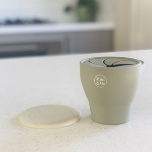 Mini and Me Collapsible Silicone Snack Cup - Olive