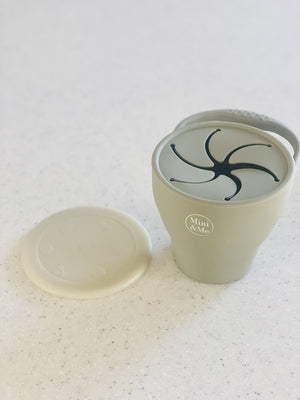 Mini and Me Collapsible Silicone Snack Cup - Olive