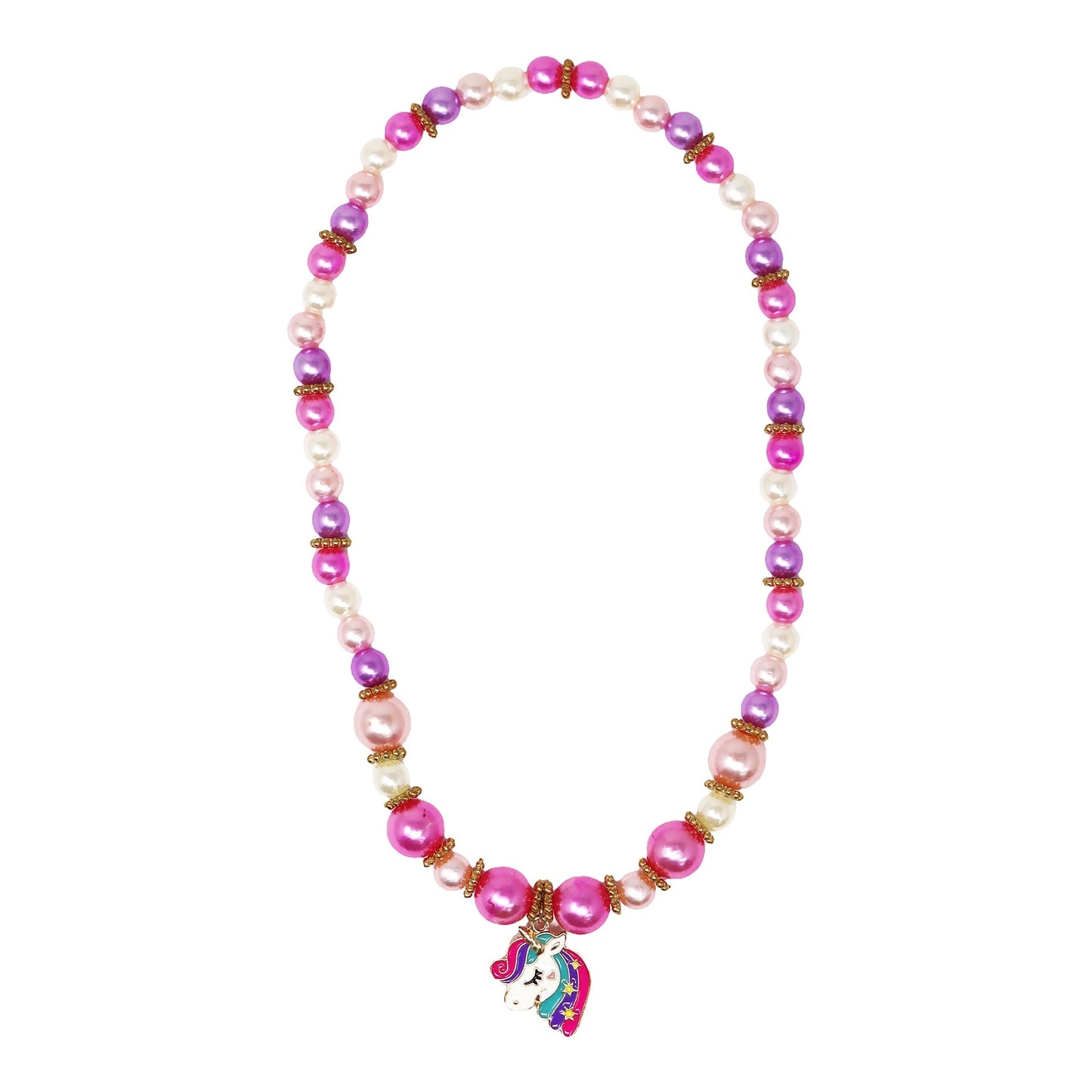 Pink Poppy Unicorn Necklace and Bracelet Set