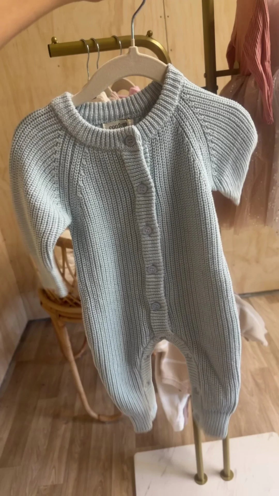 CONFETTI KIDZ CHUNKY KNIT ROMPER | TRADITIONAL BLUE