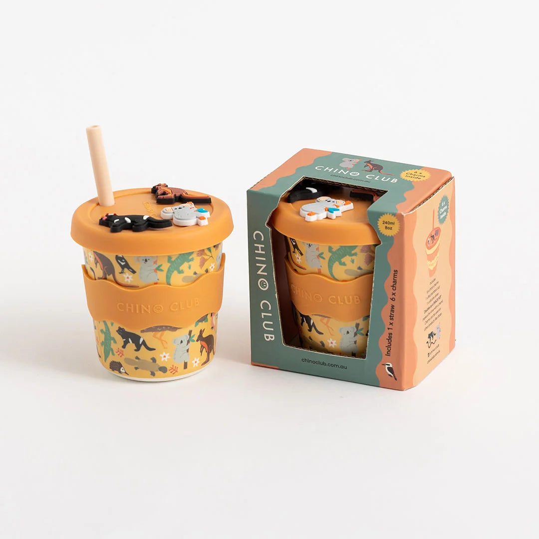 CHINO CLUB CHARM CUP WITH LID | AUSSIE ANIMALS