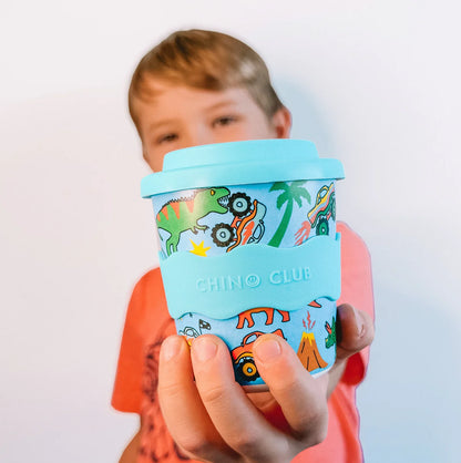 CHINO CLUB BABY CHINO CUP WITH LID | DINOSAURS AND MONSTER TRUCKS (8OZ)