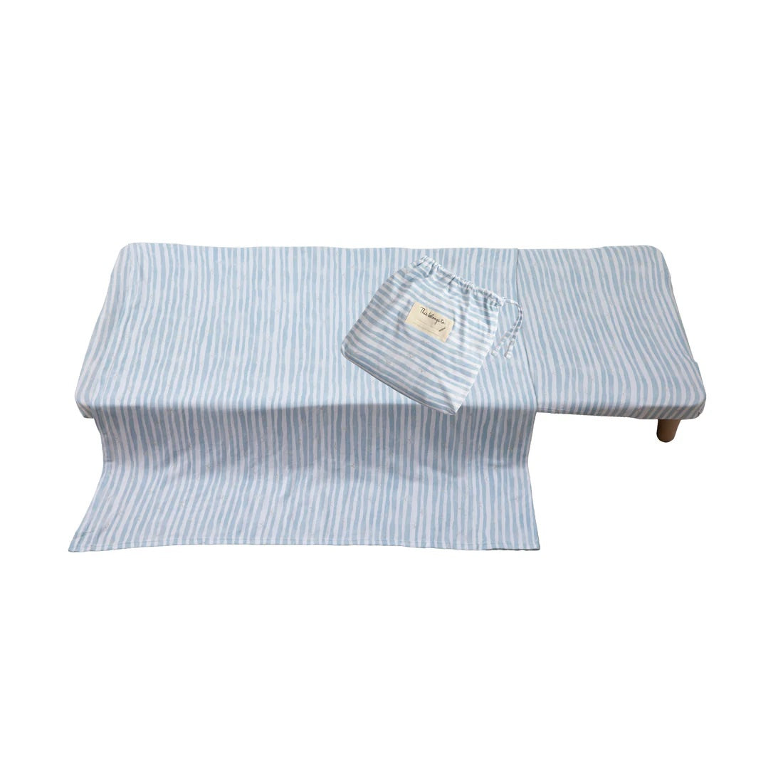 Living Textiles Stacking Bed Sheet - Blue Stripes