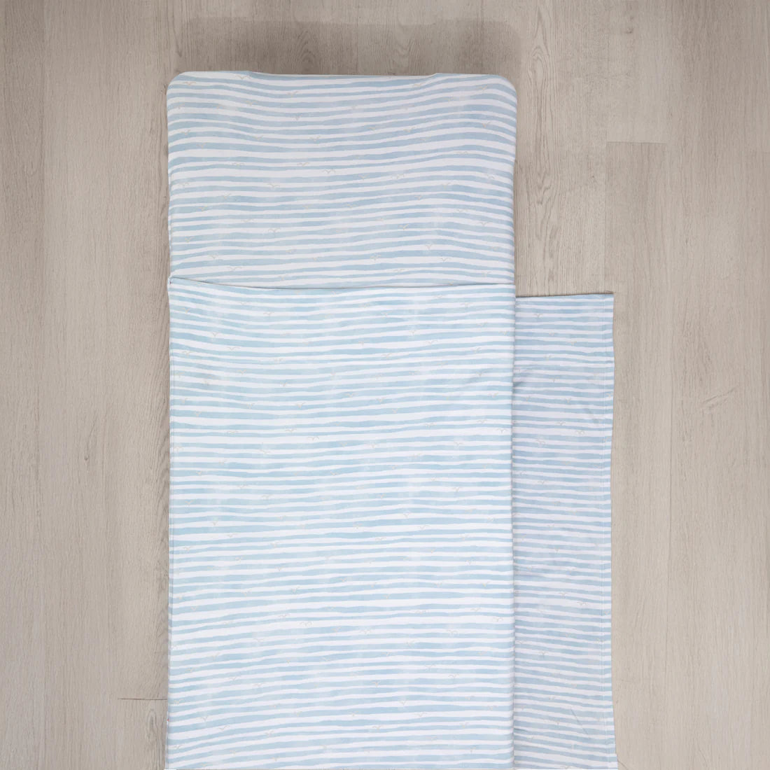 Living Textiles Stacking Bed Sheet - Blue Stripes