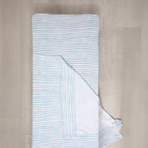 Living Textiles Stacking Bed Sheet - Blue Stripes