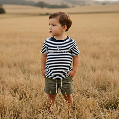 LOVE HENRY | HENRY RURAL CO TEE | NAVY WHITE STRIPE